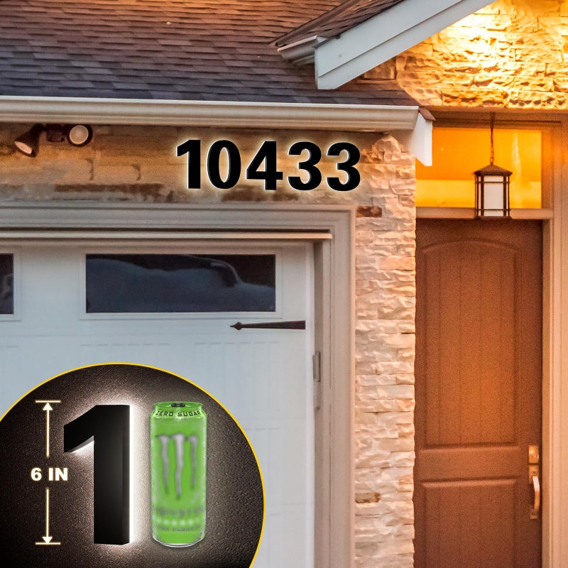 LLtronation 6 Inch Backlit House Numbers for Outside  Stainless Steel  LED Illuminated Home Address Number  Modern Lighted Address Signs for Houses  Restaurant  Waterproof - Image 5